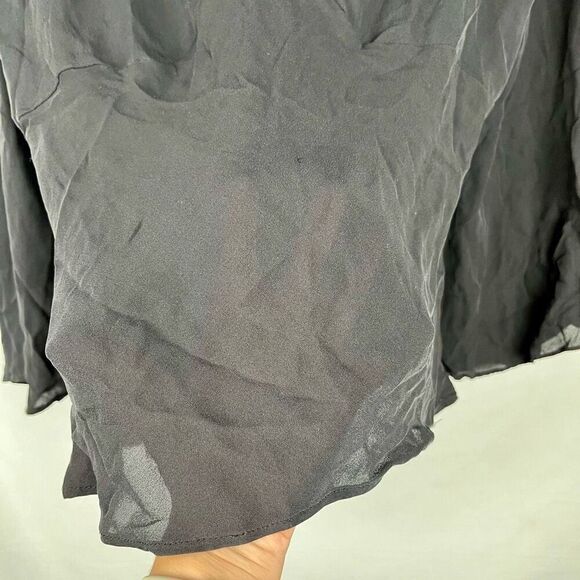 Allison Taylor Black V-neck 100% Silk Blouse XL - Picture 2 of 10